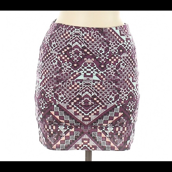 PACSUN/NOLLIE | Purple Aztec Print Skirt - Picture 1 of 5